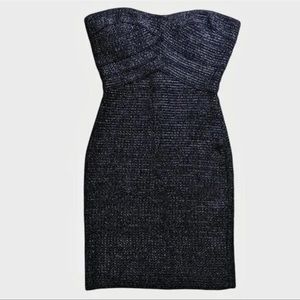 WOW Couture Strapless Shiny Black Strapless Bodycon Dress - Size Small 🖤
